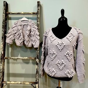 Mommy and Me Chicwish combo sweaters—12-18 month cardi/small for momma